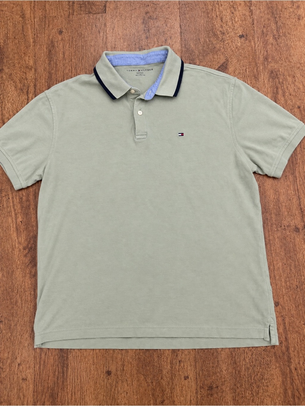 Tommy Hilfiger Men’s Sage Green Cotton Polo Shirt
